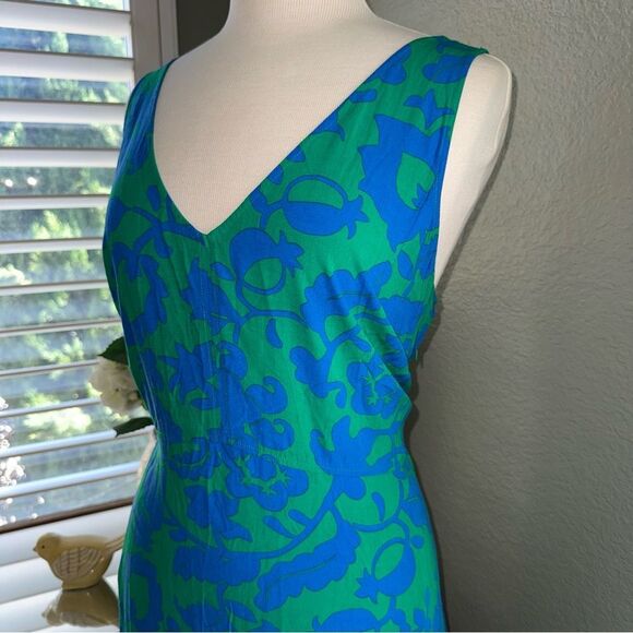 Boden Rosaline Midi Dress Tropical Retreat Emerald Size 16 V-Neck Sleeveless - Picture 10 of 14